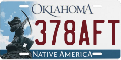 OK license plate 378AFT