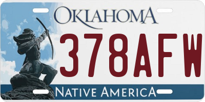 OK license plate 378AFW