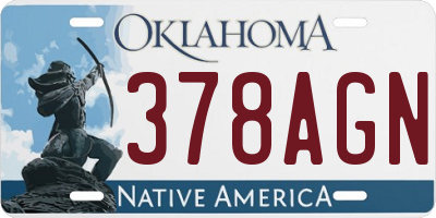 OK license plate 378AGN
