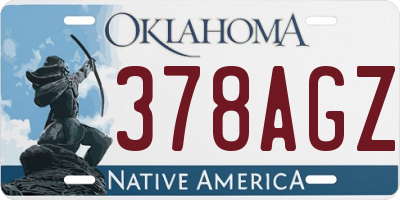OK license plate 378AGZ