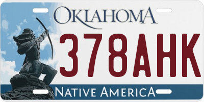 OK license plate 378AHK