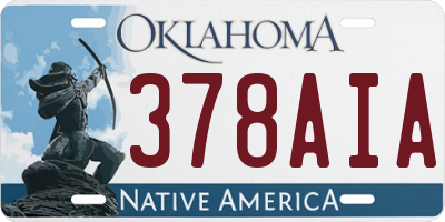 OK license plate 378AIA
