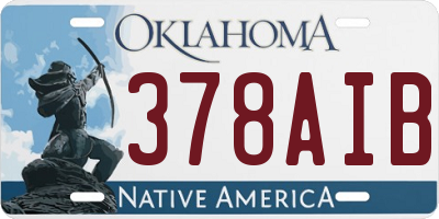 OK license plate 378AIB