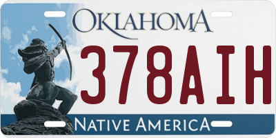 OK license plate 378AIH