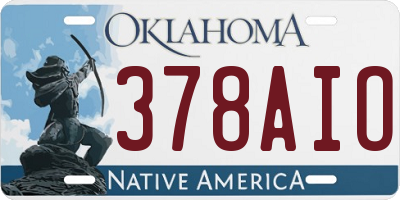 OK license plate 378AIO