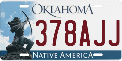 OK license plate 378AJJ