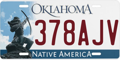 OK license plate 378AJV
