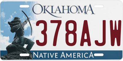 OK license plate 378AJW