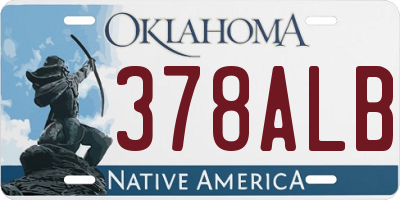 OK license plate 378ALB