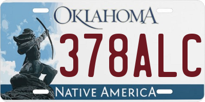 OK license plate 378ALC