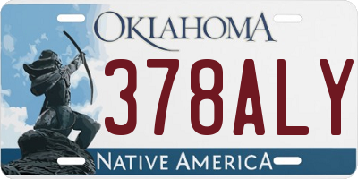 OK license plate 378ALY