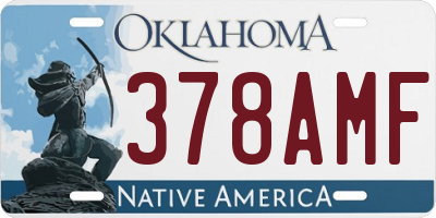 OK license plate 378AMF