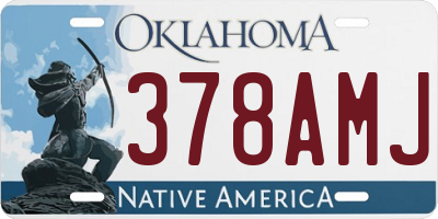 OK license plate 378AMJ