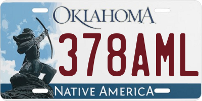 OK license plate 378AML