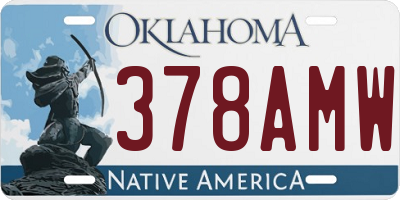 OK license plate 378AMW