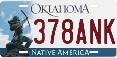 OK license plate 378ANK
