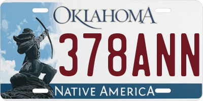 OK license plate 378ANN