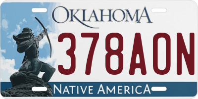OK license plate 378AON