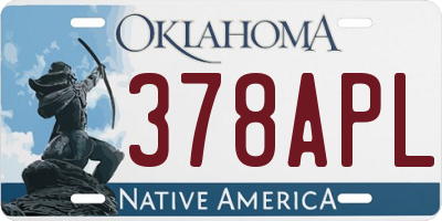 OK license plate 378APL