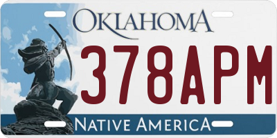 OK license plate 378APM