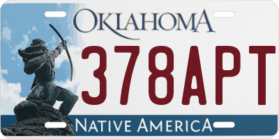 OK license plate 378APT