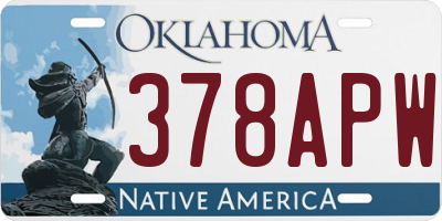 OK license plate 378APW