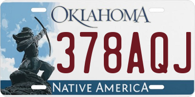 OK license plate 378AQJ