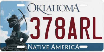 OK license plate 378ARL