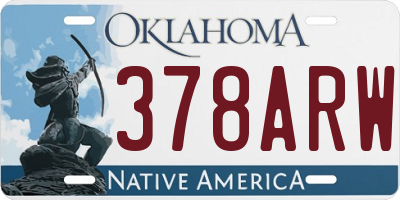 OK license plate 378ARW