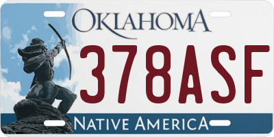 OK license plate 378ASF