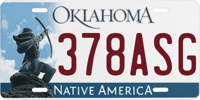 OK license plate 378ASG