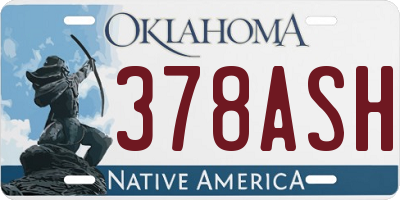 OK license plate 378ASH