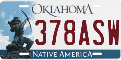 OK license plate 378ASW