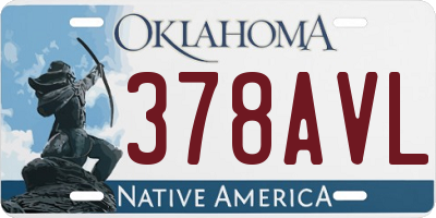 OK license plate 378AVL