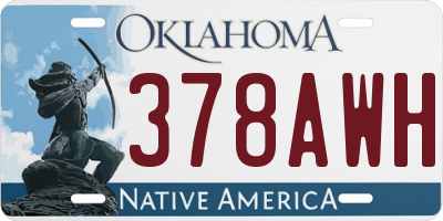 OK license plate 378AWH