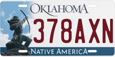 OK license plate 378AXN