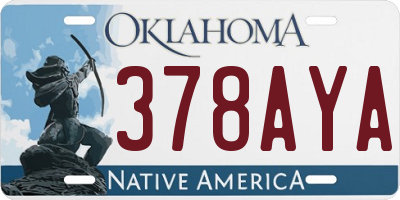 OK license plate 378AYA