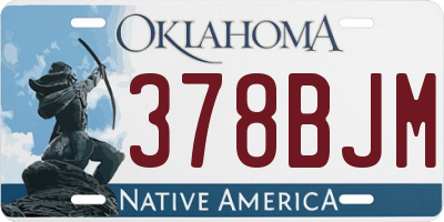 OK license plate 378BJM
