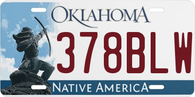 OK license plate 378BLW