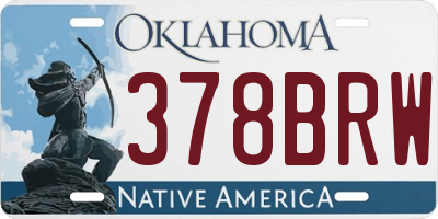 OK license plate 378BRW