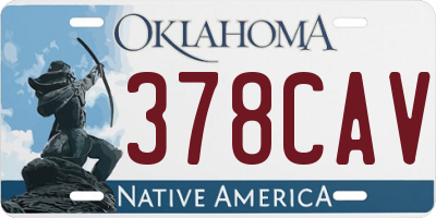 OK license plate 378CAV