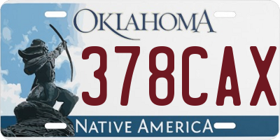 OK license plate 378CAX