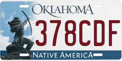 OK license plate 378CDF