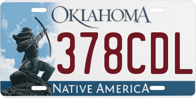 OK license plate 378CDL