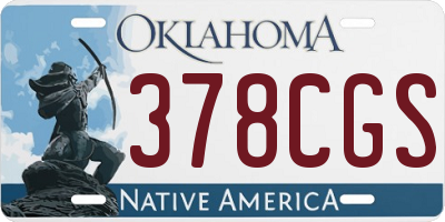 OK license plate 378CGS
