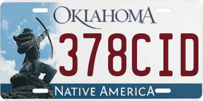 OK license plate 378CID