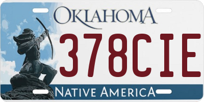 OK license plate 378CIE