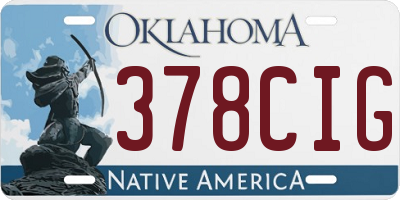 OK license plate 378CIG