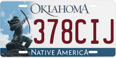 OK license plate 378CIJ