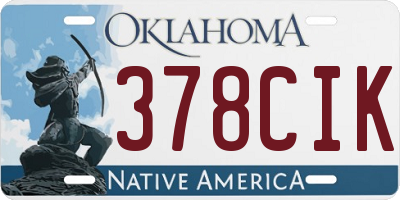 OK license plate 378CIK